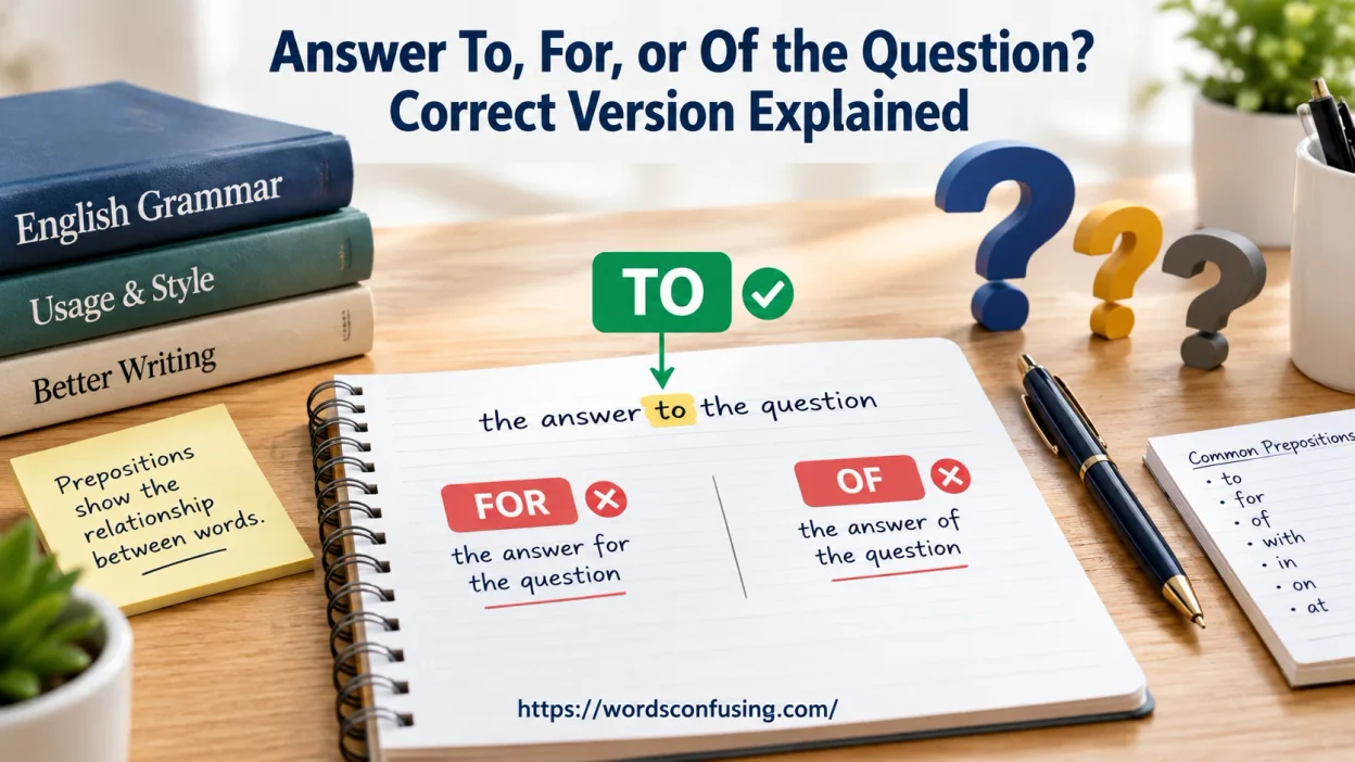 Answer To, For, or Of the Question