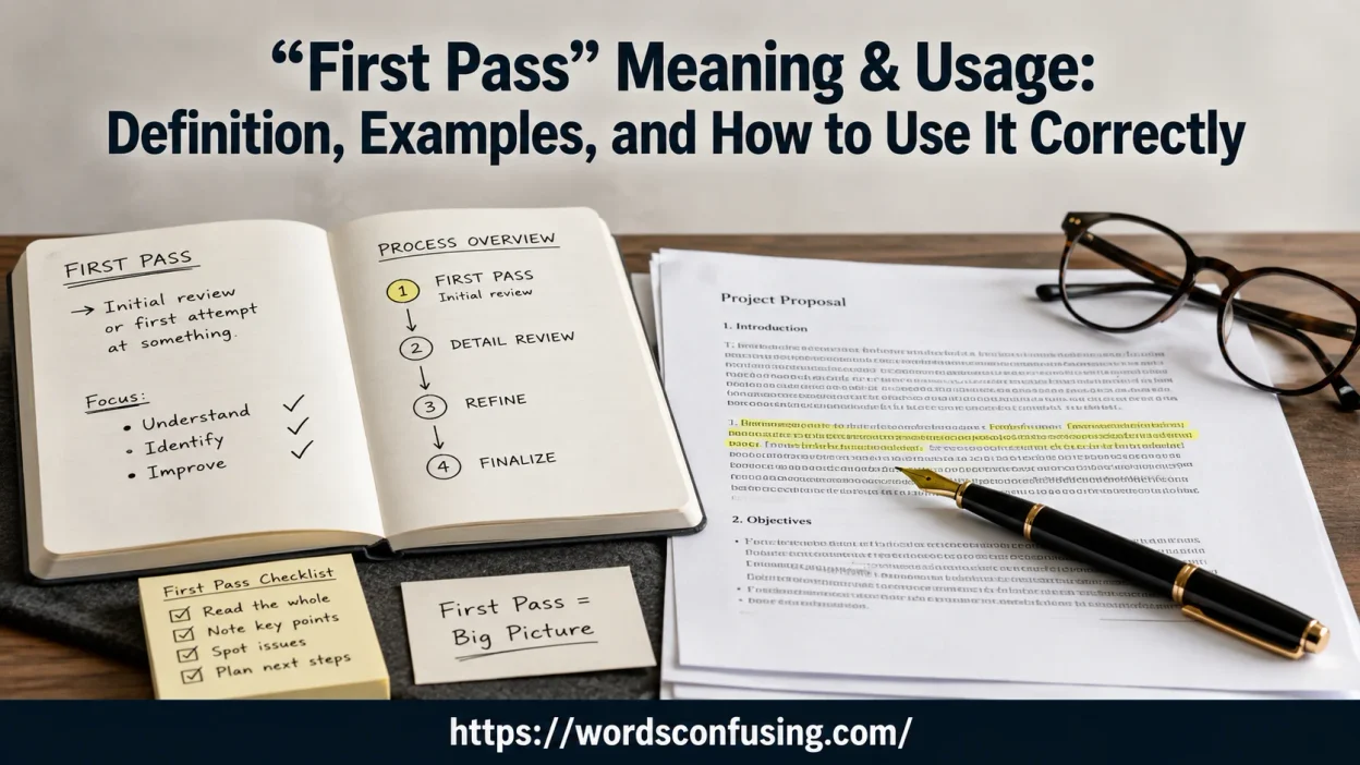 “First Pass” Meaning and Usage