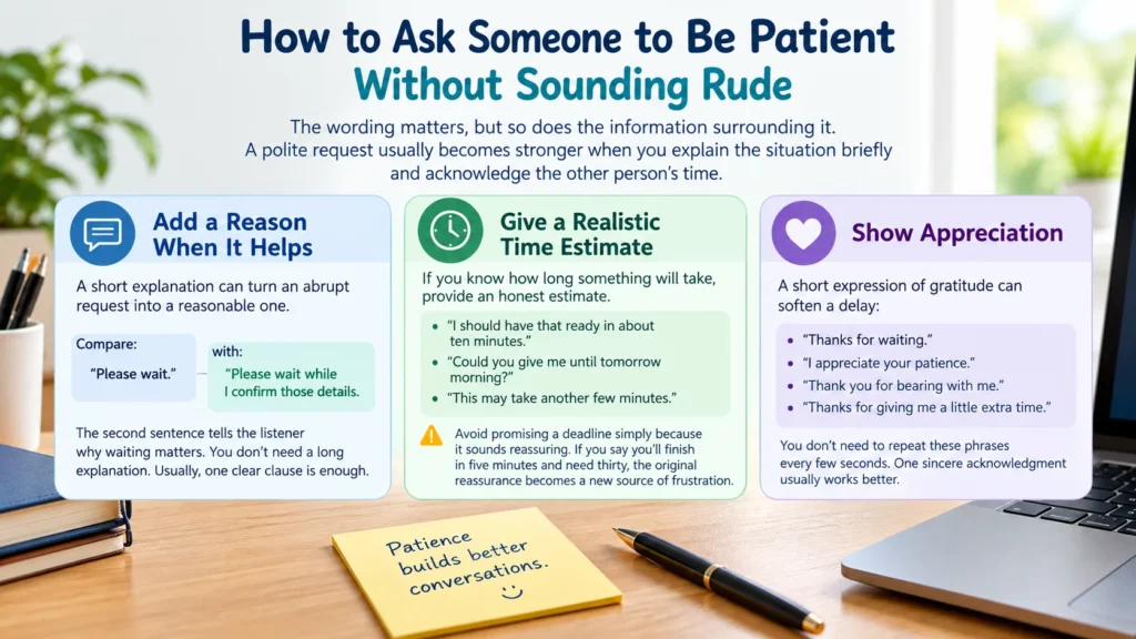 How to Ask Someone to Be Patient Without Sounding Rude