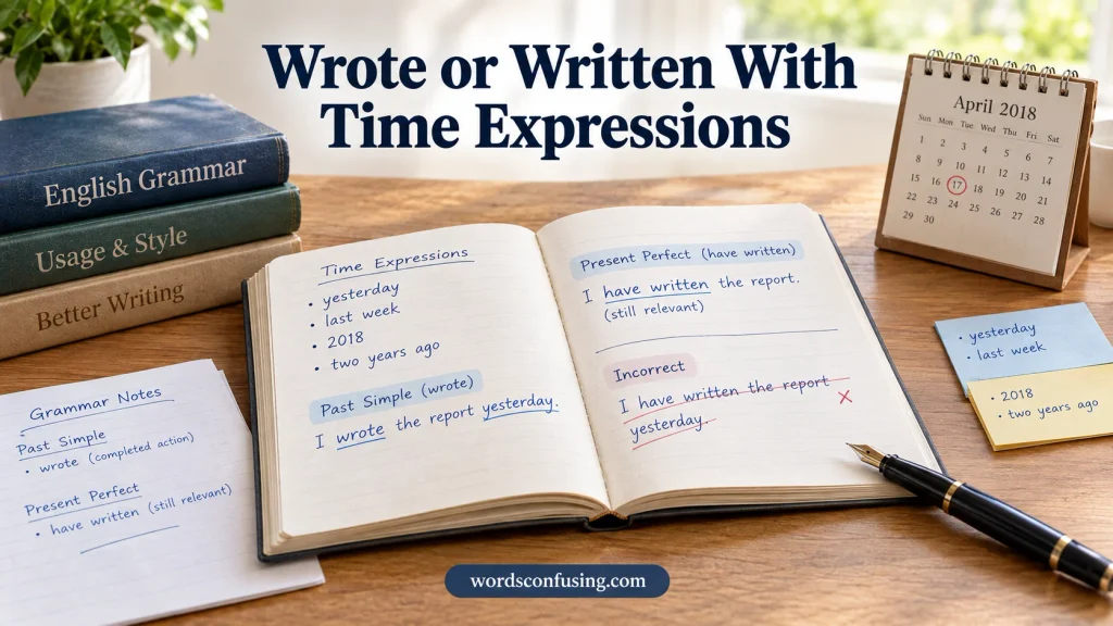 Wrote or Written With Time Expressions