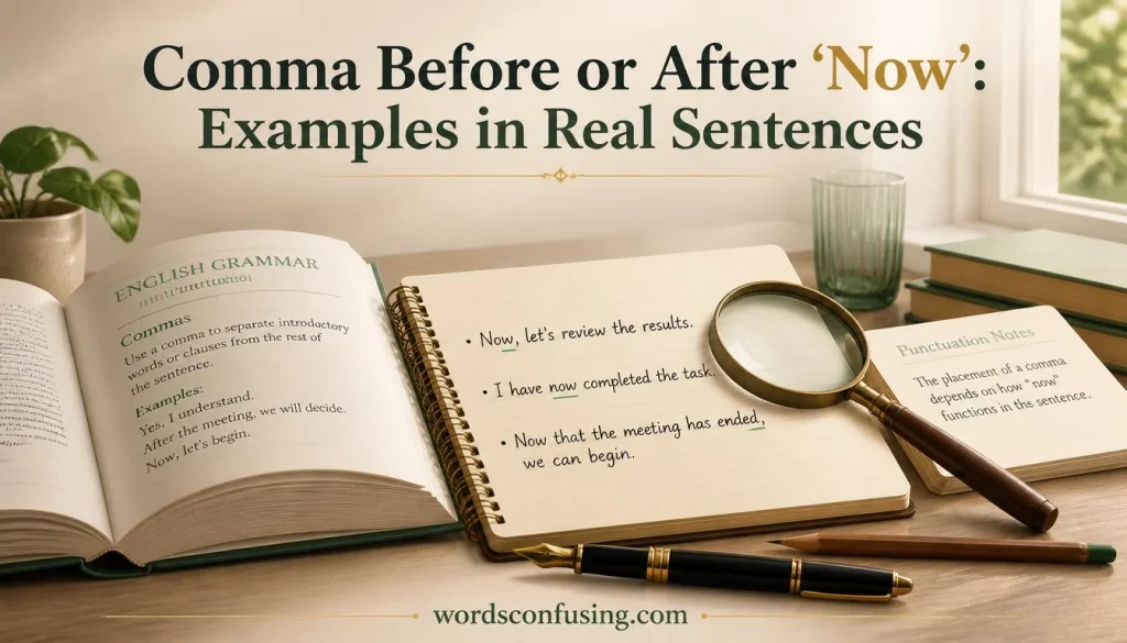 Comma Before or After “Now”: Examples in Real Sentences