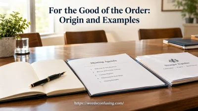 For the Good of the Order