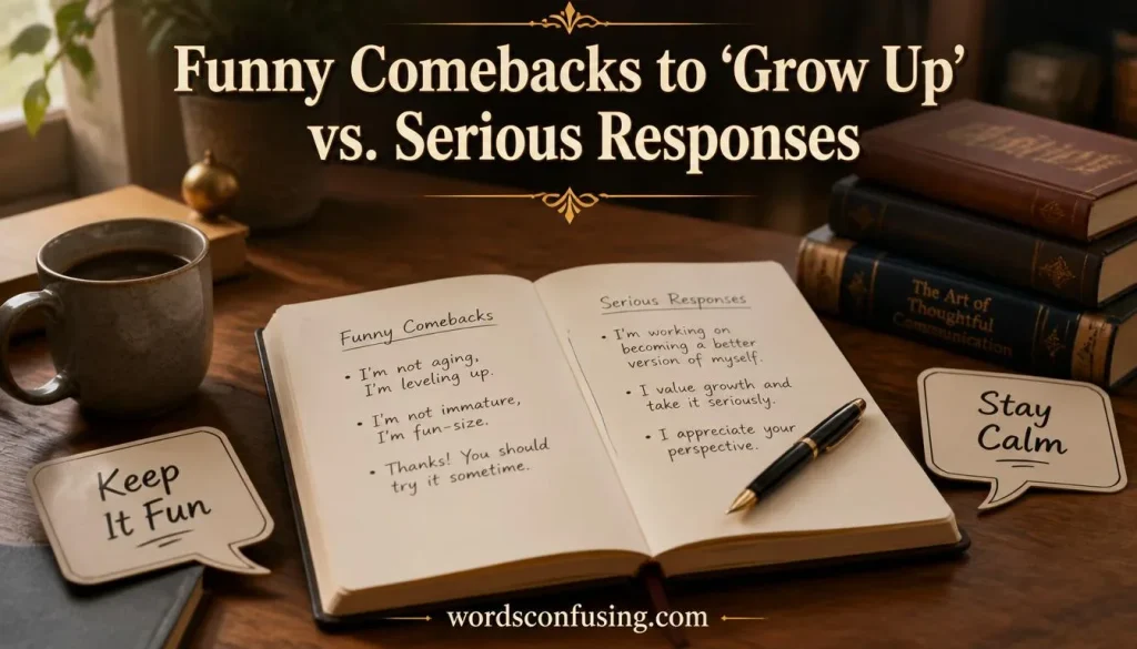 Funny Comebacks to “Grow Up” vs. Serious Responses