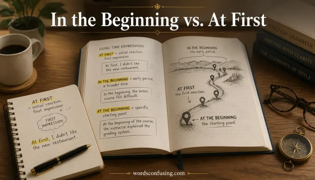 “In the Beginning” vs. “At First”