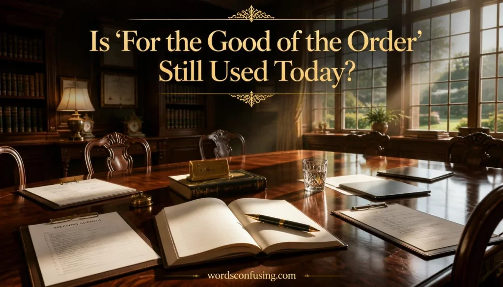 Is “For the Good of the Order” Still Used Today?
