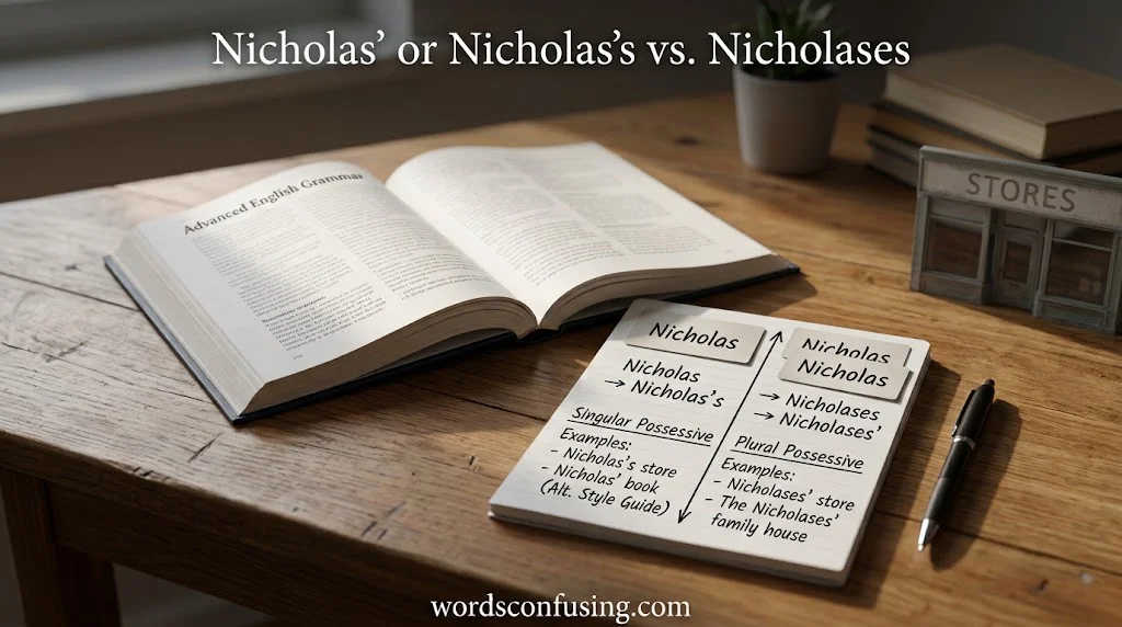 Nicholas’ or Nicholas’s vs. Nicholases