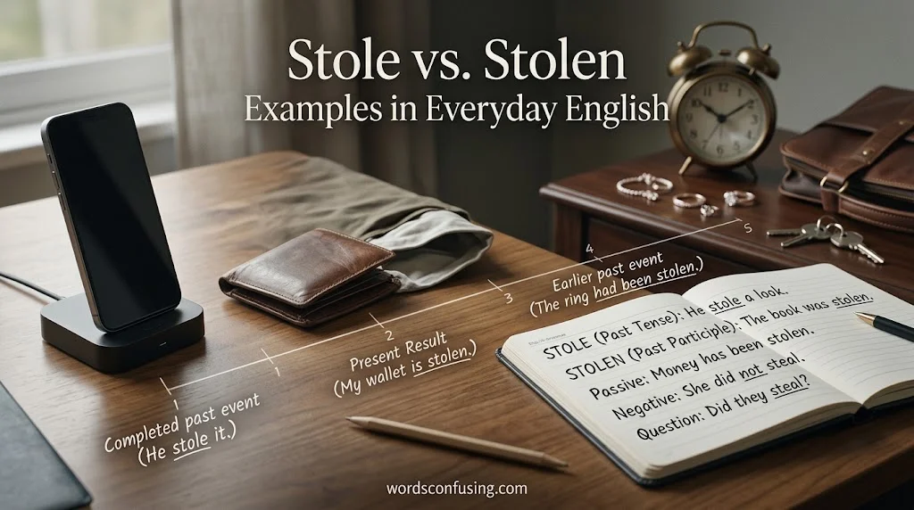 Stole vs. Stolen Examples in Everyday English