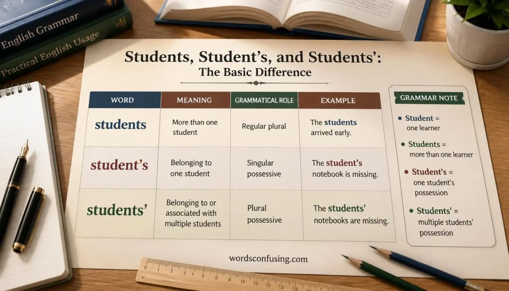Students, Student’s, and Students’: The Basic Difference